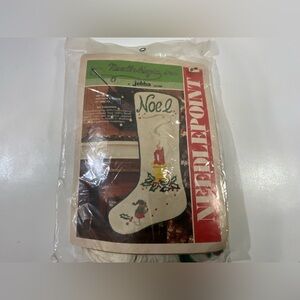 Vintage Jebba Needle Magic Needlepoint Kit Noel Stocking NOS Rare 70’s